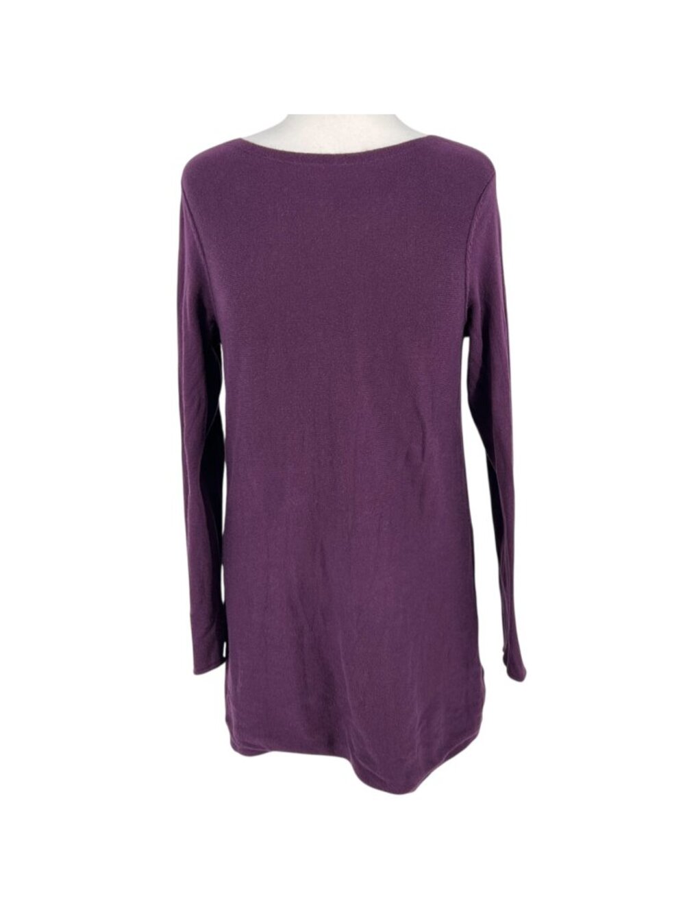 J.Jill Purple Classic Preppy Chic Tunic Sweater Cotton Blend Size Medium